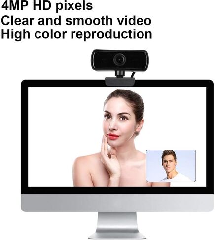 كاميرا ويب CiCiglow 4K HD مع ميكروفون مدمج، وكاميرا ويب عريضة USB HD، وكاميرا ويب للكمبيوتر للبث المباشر/مؤتمرات الفيديو (أسود) in Kuwait