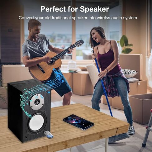 جهاز استقبال موسيقى بلوتوث صغير V5.3، محول صوت لاسلكي للسيارة، مصدر طاقة USB، طقم سيارة بلوتوث يدعم بث الموسيقى لنظام الصوت المنزلي، مكبر صوت السيارة in Kuwait