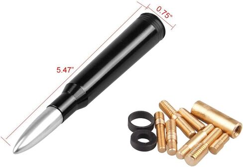 Car Truck Bullet Antenna for Ford F150, American Flag Design Billet Aluminum Replacement Radio Antenna Compatible with Ford F Series Super Duty Raptor Explorer, Black Tip … in Kuwait