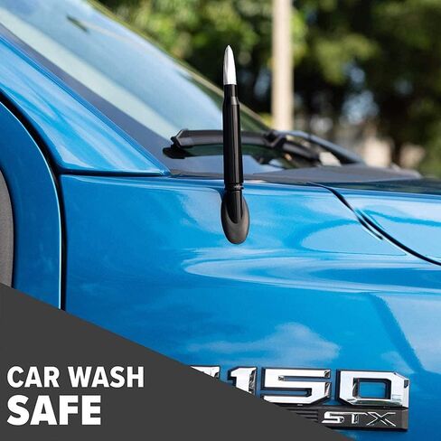 Car Truck Bullet Antenna for Ford F150, American Flag Design Billet Aluminum Replacement Radio Antenna Compatible with Ford F Series Super Duty Raptor Explorer, Black Tip … in Kuwait