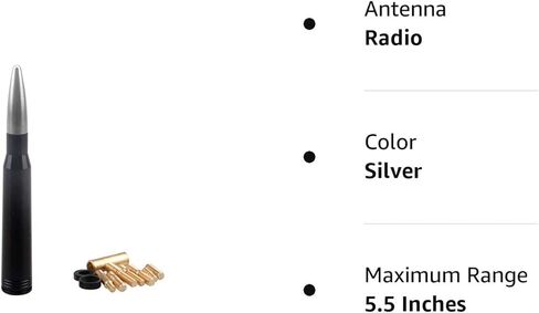 Car Truck Bullet Antenna for Ford F150, American Flag Design Billet Aluminum Replacement Radio Antenna Compatible with Ford F Series Super Duty Raptor Explorer, Black Tip … in Kuwait