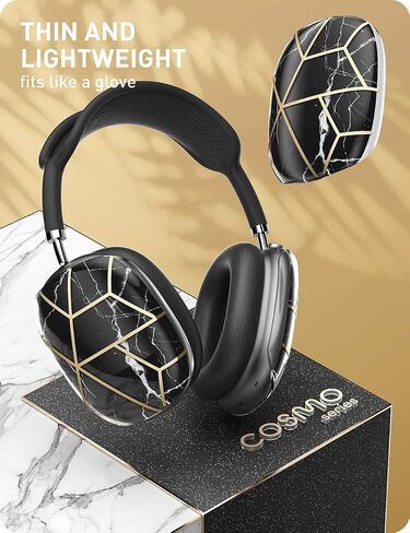 i-Blason Cosmo Case Designed for Airpods Max Headphones, Protective Stylish Earpads Case Cover Compatible with Apple AirPods Max, 1 Pair (Black) in Kuwait