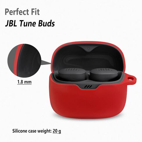Geiomoo Silicone Case for JBL Tune Buds, Protective Cover with Carabiner (Navy Blue) in Saudi Arabia