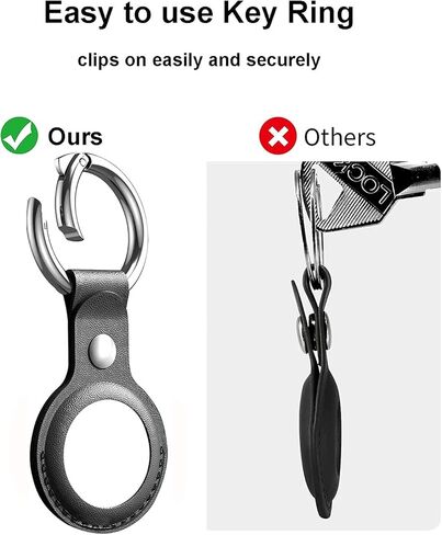 [4 عبوات] حافظات Airtag، حامل بطاقة هوائية، حلقة مفاتيح Airtag، سلسلة مفاتيح Airtag، حامل بطاقة هوائية من جلد البولي يوريثان لبطاقة Apple Airtag، ملحقات بطاقة هوائية واقية، أسود/كحلي/بني/أحمر in Kuwait