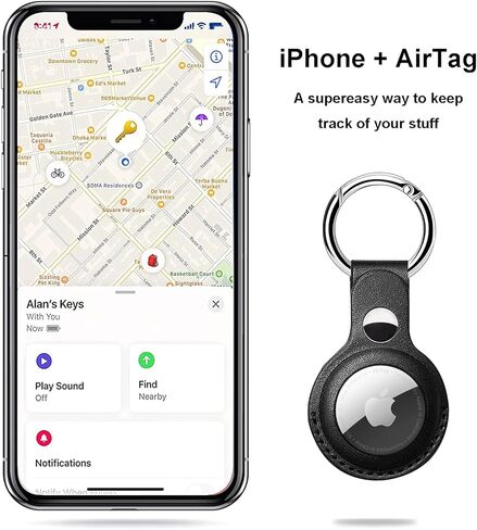 [4 عبوات] حافظات Airtag، حامل بطاقة هوائية، حلقة مفاتيح Airtag، سلسلة مفاتيح Airtag، حامل بطاقة هوائية من جلد البولي يوريثان لبطاقة Apple Airtag، ملحقات بطاقة هوائية واقية، أسود/كحلي/بني/أحمر in Kuwait