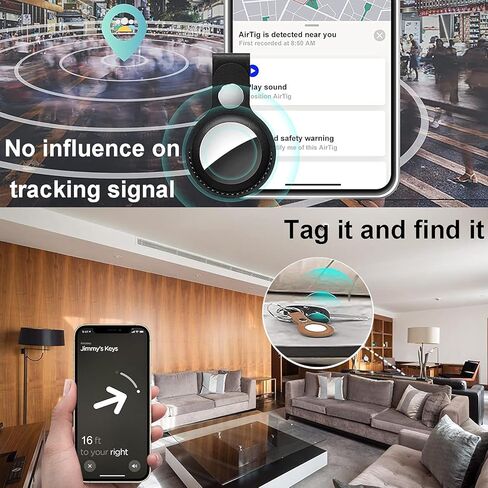 [4 عبوات] حافظات Airtag، حامل بطاقة هوائية، حلقة مفاتيح Airtag، سلسلة مفاتيح Airtag، حامل بطاقة هوائية من جلد البولي يوريثان لبطاقة Apple Airtag، ملحقات بطاقة هوائية واقية، أسود/كحلي/بني/أحمر in Kuwait
