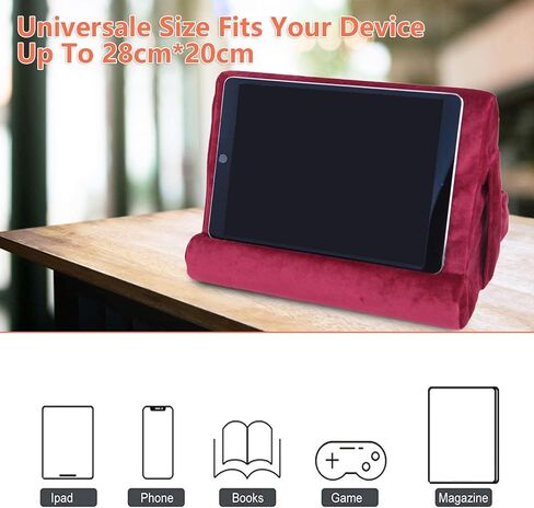 2pcs Multi-Angle Tablet Holder Cushion Stand with Net Pocket & Black Color Phone Stands Upgraded Tablet Pad Support for Phone,Pad,Books (Blue) in Kuwait