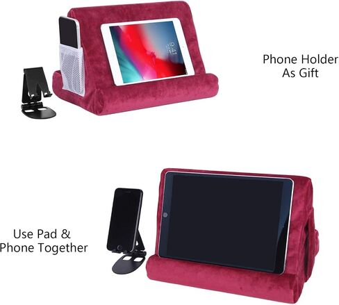 2pcs Multi-Angle Tablet Holder Cushion Stand with Net Pocket & Black Color Phone Stands Upgraded Tablet Pad Support for Phone,Pad,Books (Blue) in Kuwait