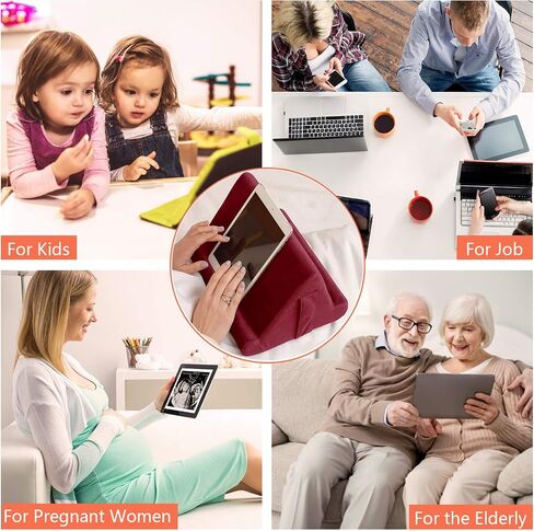 2pcs Multi-Angle Tablet Holder Cushion Stand with Net Pocket & Black Color Phone Stands Upgraded Tablet Pad Support for Phone,Pad,Books (Blue) in Kuwait