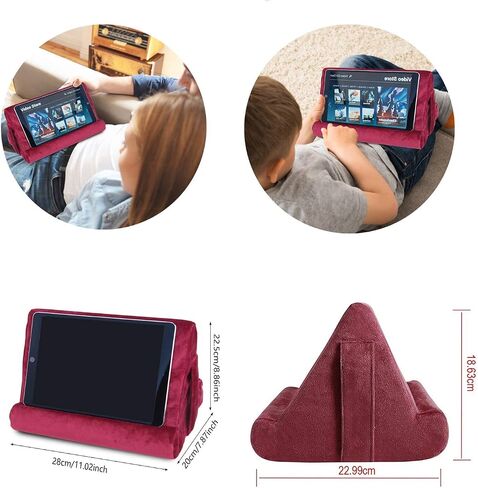 2pcs Multi-Angle Tablet Holder Cushion Stand with Net Pocket & Black Color Phone Stands Upgraded Tablet Pad Support for Phone,Pad,Books (Blue) in Kuwait