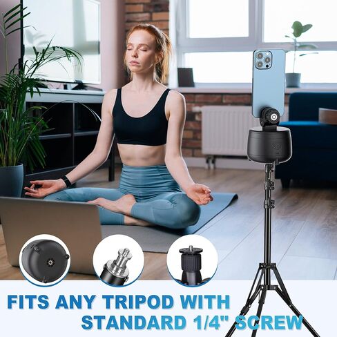 حامل ثلاثي القوائم لتتبع الوجه التلقائي 360 درجة، حامل هاتف تتبع تلقائي وي جارد AI مع تحكم صوتي وتحكم بالايماءات، حامل ثلاثي القوائم لتتبع تلقائي للايفون، مثبت الجوال لتسجيل الفيديو، بدون تطبيق in Kuwait