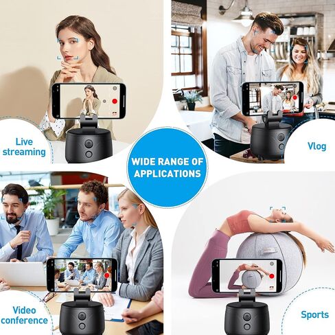 حامل ثلاثي القوائم لتتبع الوجه التلقائي 360 درجة، حامل هاتف تتبع تلقائي وي جارد AI مع تحكم صوتي وتحكم بالايماءات، حامل ثلاثي القوائم لتتبع تلقائي للايفون، مثبت الجوال لتسجيل الفيديو، بدون تطبيق in Kuwait