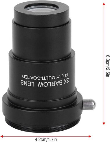 2X عدسة بارلو M42x0.75 واجهة لولبية لعدسات التلسكوب الفلكي 1.25 انش مضادة للتشوه، مضادة للصدأ، قوية ومتينة in Kuwait