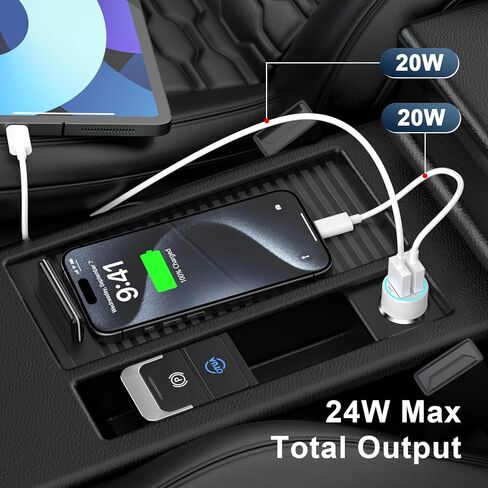 [معتمد من Apple MFi] شاحن سيارة iPhone 15، محول شاحن سيارة USB مزدوج المنفذ 4.8A شحن سريع مع 2 كابل USB إلى USB C متوافق مع iPhone 15/15 Plus/15 Pro/15 Pro Max، iPad Pro/Air/Mini in Kuwait