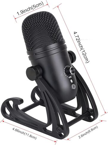 MSIZOY USB مكثف ميكروفون قلبي PC التوصيل والتشغيل ميكروفون مع قاعدة حامل قابلة للتعديل للبث والبث والتسجيل والألعاب متوافق مع الكمبيوتر المحمول سطح المكتب ويندوز الكمبيوتر التحكم في مستوى الصوت هيئة التصنيع العسكري in Kuwait