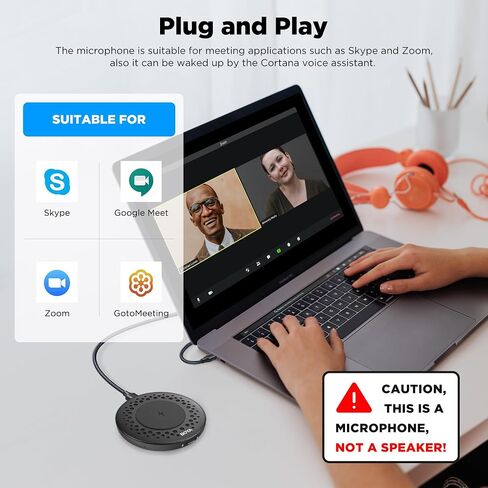 BOYA Blobby USB Conference Microphone,Desktop Computer Microphone with Wireless Charger, Omnidirectional Condenser PC Mic for Video Conference Online Class Skype Chatting Zoom Recording(Windows/MacOS) in Kuwait