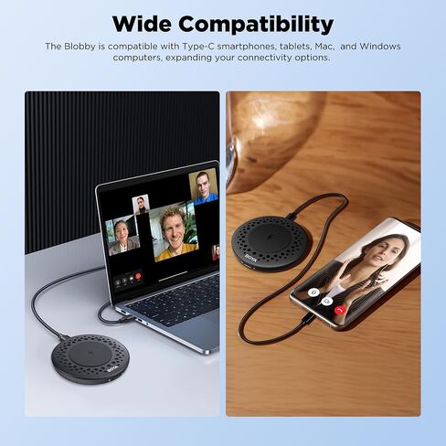 BOYA Blobby USB Conference Microphone,Desktop Computer Microphone with Wireless Charger, Omnidirectional Condenser PC Mic for Video Conference Online Class Skype Chatting Zoom Recording(Windows/MacOS) in Kuwait