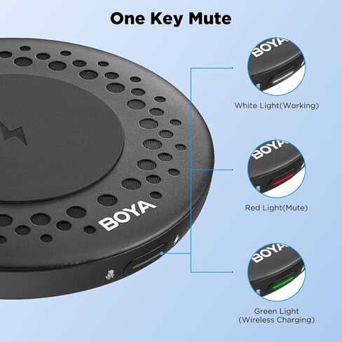 BOYA Blobby USB Conference Microphone,Desktop Computer Microphone with Wireless Charger, Omnidirectional Condenser PC Mic for Video Conference Online Class Skype Chatting Zoom Recording(Windows/MacOS) in Kuwait