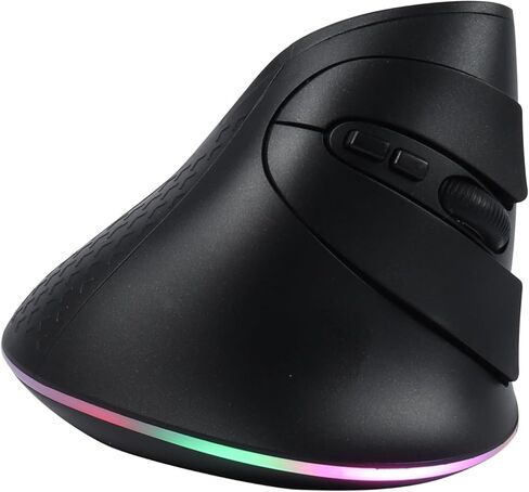 YOCUNKER 2.4G Wireless Bluetooth Vertical Ergonomic Optical Mouse, 1000/1600 /3200 DPI, 5 Buttons&LED Light for Laptop, Desktop, PC, Macbook (Black) in Kuwait