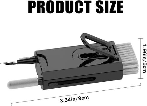 مجموعة تنظيف لوحة المفاتيح 8 في 1، منظف لوحة المفاتيح المحمول مع فرشاة، مجموعة تنظيف إلكترونية متعددة الوظائف للوحة المفاتيح، سماعة الأذن، الكمبيوتر المحمول، الهاتف، شاشة الكمبيوتر، Airpod، الكمبيوتر اللوحي، شاشة اللمس (أسود) in Kuwait