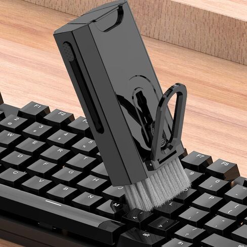 مجموعة تنظيف لوحة المفاتيح 8 في 1، منظف لوحة المفاتيح المحمول مع فرشاة، مجموعة تنظيف إلكترونية متعددة الوظائف للوحة المفاتيح، سماعة الأذن، الكمبيوتر المحمول، الهاتف، شاشة الكمبيوتر، Airpod، الكمبيوتر اللوحي، شاشة اللمس (أسود) in Kuwait