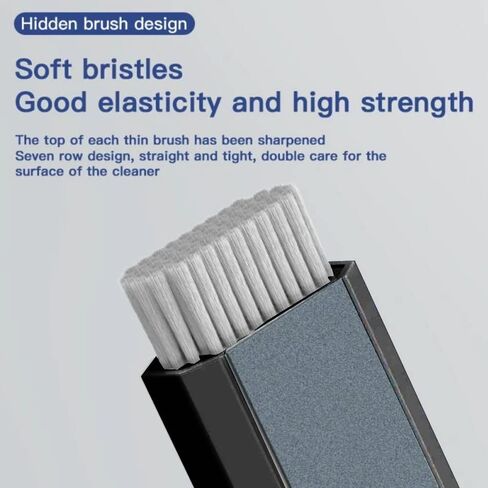 مجموعة تنظيف لوحة المفاتيح 8 في 1، منظف لوحة المفاتيح المحمول مع فرشاة، مجموعة تنظيف إلكترونية متعددة الوظائف للوحة المفاتيح، سماعة الأذن، الكمبيوتر المحمول، الهاتف، شاشة الكمبيوتر، Airpod، الكمبيوتر اللوحي، شاشة اللمس (أسود) in Kuwait