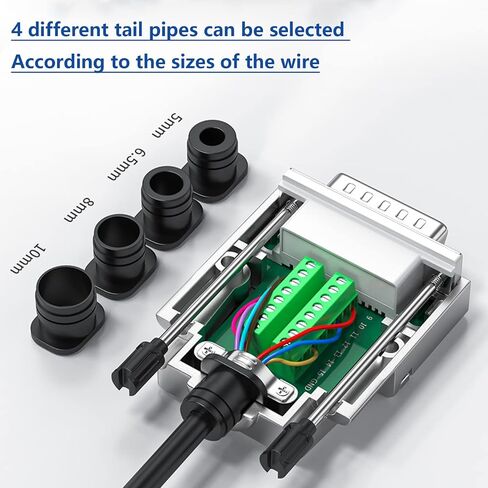 Jienk 2Pcs 17mm Metal Case Solderless DB15 Male Breakout Board Connector, RS232 D-SUB Serial to 15pin Port Terminal Block Thinner Solder-Free Adapter in Saudi Arabia