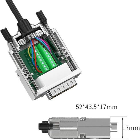 Jienk 2Pcs 17mm Metal Case Solderless DB15 Male Breakout Board Connector, RS232 D-SUB Serial to 15pin Port Terminal Block Thinner Solder-Free Adapter in Saudi Arabia