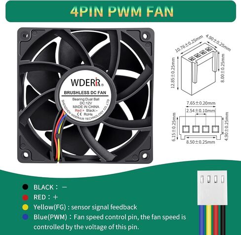 80mm × 38mm PWM Compact 12V 4Pin High Speed 3-Inch Case Cooling Fan in Saudi Arabia