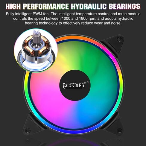 PCCOOLER 120mm Case Fan 3 Pack Dual Light Loop Series, Premium RGB PWM Fan with Controller, Advanced Customization with 7 Colors & 10 Lighting Modes, High Performance Computer Cooling Fan for PC Case in Saudi Arabia