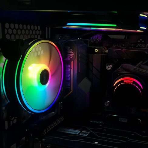 PCCOOLER 120mm Case Fan 3 Pack Dual Light Loop Series, Premium RGB PWM Fan with Controller, Advanced Customization with 7 Colors & 10 Lighting Modes, High Performance Computer Cooling Fan for PC Case in Saudi Arabia