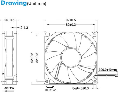 Wathai 92mm 12V DC Brushless Fan 2 Pin PC Case Computer Cooling Fan in Kuwait