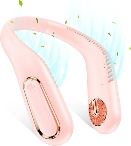 مروحة الرقبة المحمولة من MATEPROX، مروحة تبريد بدون شفرات تعمل ببطارية 4000 مللي أمبير في الساعة، 2023 مراوح شخصية جديدة يمكن ارتداؤها بدون استخدام اليدين مع 3 سرعات تويست 360 درجة وقابلة لإعادة الشحن عبر USB للأماكن الداخلية والخارجية والرياضة - وردي in Kuwait