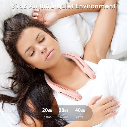 مروحة الرقبة المحمولة من MATEPROX، مروحة تبريد بدون شفرات تعمل ببطارية 4000 مللي أمبير في الساعة، 2023 مراوح شخصية جديدة يمكن ارتداؤها بدون استخدام اليدين مع 3 سرعات تويست 360 درجة وقابلة لإعادة الشحن عبر USB للأماكن الداخلية والخارجية والرياضة - وردي in Kuwait