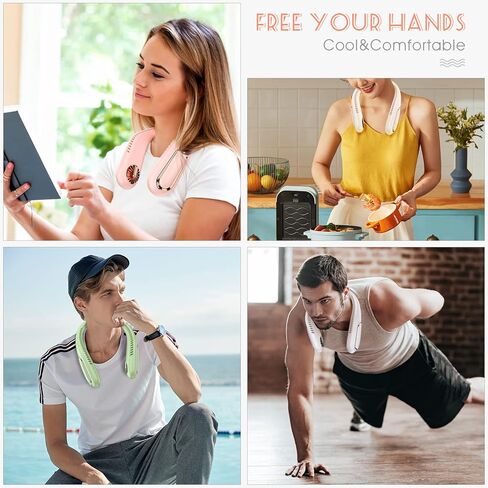 مروحة الرقبة المحمولة من MATEPROX، مروحة تبريد بدون شفرات تعمل ببطارية 4000 مللي أمبير في الساعة، 2023 مراوح شخصية جديدة يمكن ارتداؤها بدون استخدام اليدين مع 3 سرعات تويست 360 درجة وقابلة لإعادة الشحن عبر USB للأماكن الداخلية والخارجية والرياضة - وردي in Kuwait