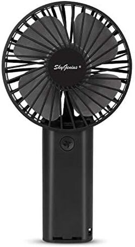 مروحة SkyGenius المحمولة المحمولة، بطارية قابلة لإعادة الشحن بقدرة 4000 مللي أمبير في الساعة/مروحة تبريد صغيرة تعمل عبر USB للمنزل والمكتب والسفر باللون الأسود in Kuwait