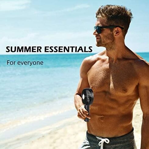 مروحة SkyGenius المحمولة المحمولة، بطارية قابلة لإعادة الشحن بقدرة 4000 مللي أمبير في الساعة/مروحة تبريد صغيرة تعمل عبر USB للمنزل والمكتب والسفر باللون الأسود in Kuwait