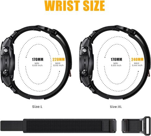 سوار نايلون ABELTA متوافق مع Fenix ​​7X Fenix ​​6X Fenix ​​5X، سوار ساعة فيلكرو نايلون 26 مم لـ Fenix ​​7X Pro، Fenix ​​6X Pro، Fenix ​​5X Plus، Fenix ​​3 HR، Fenix ​​3، Descent Mk1/2، Enduro، quatix in Kuwait