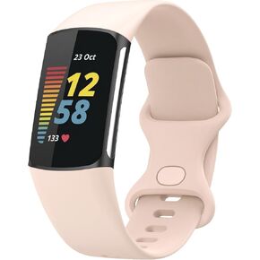 TopPerfekt Bands متوافقة مع Fitbit Charge 5، سوار ساعة بديل من السيليكون الناعم القابل للتعديل وأساور معصم لتتبع الأنشطة Charge 5 للنساء والرجال in Kuwait
