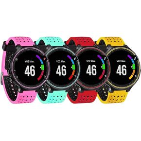 HWHMH Colorful Replacement Silicone Bands with Pin Removal Tools for Garmin Forerunner 220/230/235/620/630/735XT (No Tracker, Replacement Bands Only)