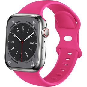 JXGM Compatible with Apple Watch Bands 38mm 40mm 41mm 42mm 44mm 45mm,Soft Silicone Sport Wristbands Replacement Strap for iWatch Series SE 7 6 5 4 3 2 1 Sport Edition for Women Men, Black, Classic01 in Kuwait