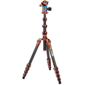 3 Legged Thing Legends Bucky Kit حامل ثلاثي من ألياف الكربون - مناسب للسفر، حامل ثلاثي للكاميرا قابل للتعديل مع 3 أرجل قابلة للفصل ونقاط تثبيت متعددة - داكن (أسود غير لامع) (BUCKYKITDARK)