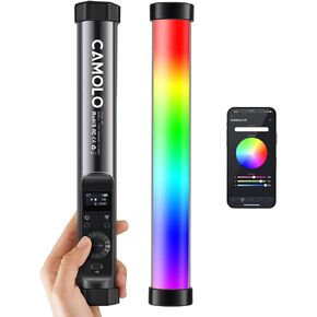 كامولو RGB المحمولة العصا الخفيفة المحمولة ضوء RGB أنبوب عصا ضوء عصا ضوء عصا ضوء التصوير المغناطيسي مع تطبيق التحكم السطوع الكامل الألوان قابل للتعديل 10 تأثيرات 2500k-8500K CRI 95+ in Kuwait