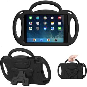 TIRIN Kids Case for iPad Mini 1/2/3/4/5, iPad 7.9 Generation Case, iPad Mini Shockproof Protective Case with Handle Shoulder Strap and Kickstand for iPad Mini 1st/2nd/3rd/4th/5th Generation, Black