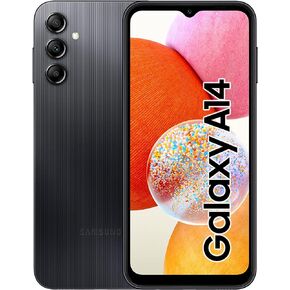 SAMSUNG Galaxy A14 (SM-A145P/DS) Dual SIM,128GB + 4GB, Factory Unlocked GSM, International Version (Fast Car Charger Bundle) - No Warranty - Black (Renewed) in Saudi Arabia