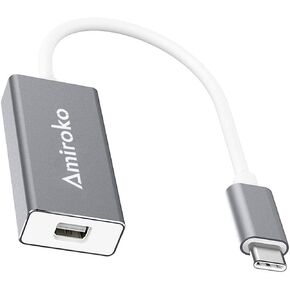 USB-C to Mini DisplayPort Adapter, USB 3.1 Type C to Mini DP Adapter Support 4K, 1080P for MacBook Pro, MacBook 12", Alienware, to LED Cinema Display/Dell Monitor etc, Gray