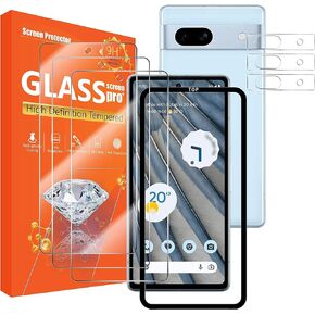 Seninhi [3+3Pack] لواقي شاشة Google Pixel 7A 3Pack + واقي عدسة الكاميرا 3Pack، واقي شاشة من الزجاج المقسى [مع إطار سهل التركيب] [صلابة 9H] [مضاد للخدش] [خالٍ من الفقاعات]-Clear Pixel 7A 5G in Kuwait