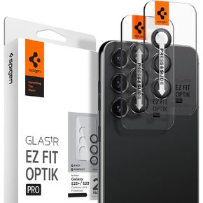 Spigen Camera Lens Screen Protector [Glas.tR EZ Fit Optik Pro] Designed for Galaxy S23 / Galaxy S23 Plus [2 Pack] - Black