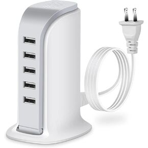 5-Port USB Hub,Data USB Hub with Cable,Multi USB Port Expander for Home, Office, Dorm Essentials,White in Kuwait