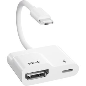LXJADAP Lightning to HDMI Digital AV Adapter,iPhone/iPad to HDMI Adapter,Support 1080P Video&Audio Mirroring(No Need Power),Support Newest iOS 16 in Kuwait